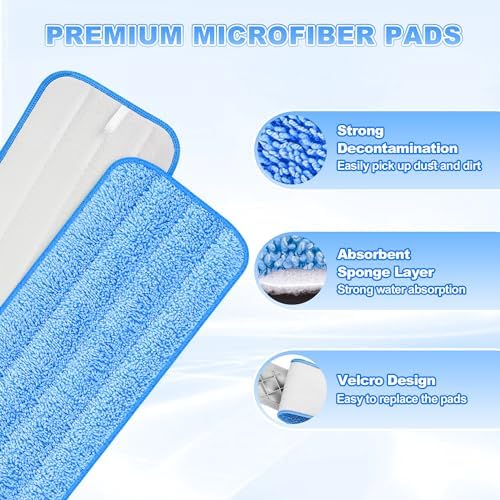 6 Pack Reusable Mop Pads for Swiffer Power Mop