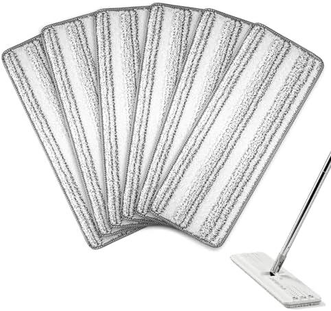Microfiber Mop Refills 13-Inch 6-Pack for Wet Dry Cleaning