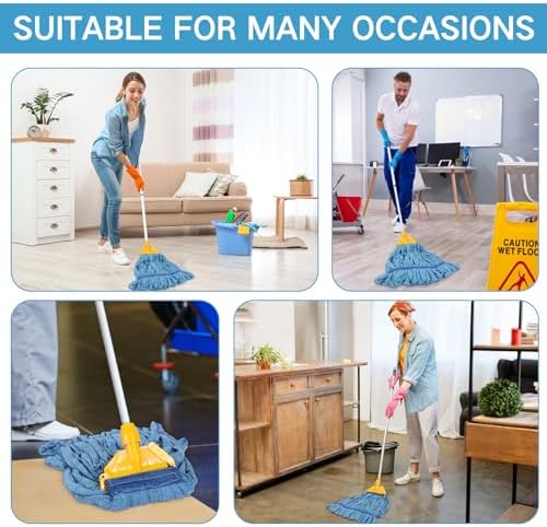 Lallisa 4 Pcs Medium Blue Microfiber Mop Heads Refill