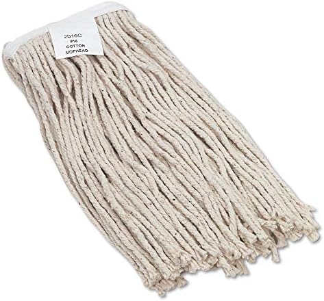 Boardwalk BWK2016CEA 16 Cut-End Cotton Wet Mop Head - White 1