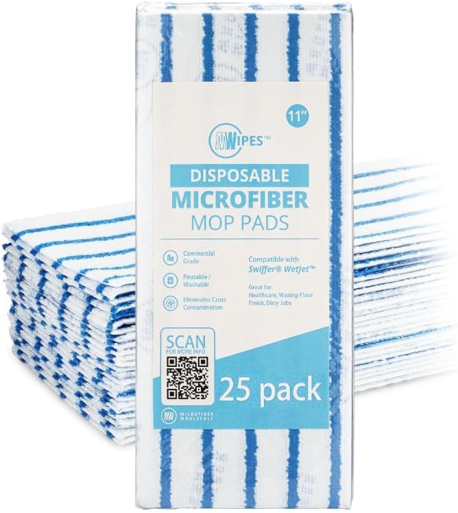 10 MWipes Semi-Disposable Microfiber Mop Pads - 25 Pack 1