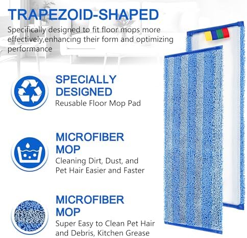 iDeaology 18 Replacement Microfiber Mop Pad - 15 Pack Heavy Duty Refill