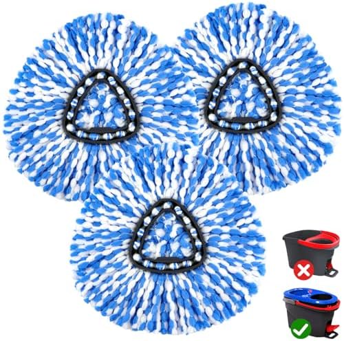 GLIMGLINT Mop Replacement Heads 3 Pack for RinseClean 2 Tank System