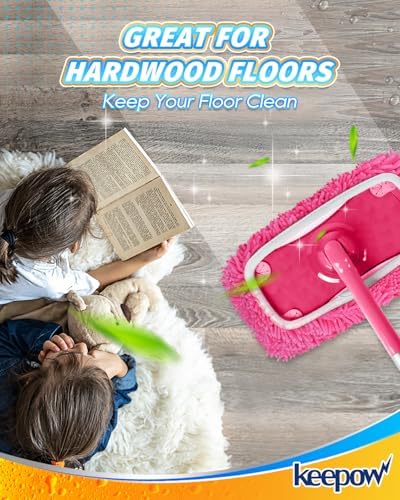 KEEPOW Reusable Microfiber Mop Pads 4PCS