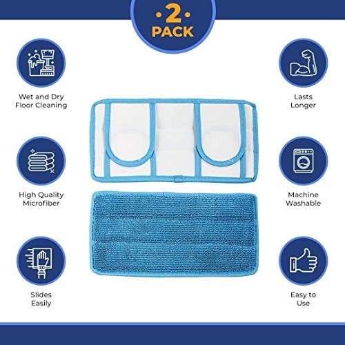 Old Home Kitchen Reusable Microfiber Mop Pads 2 Pack 1