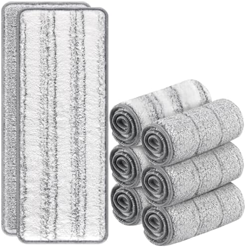 Zeekech Flat Mop Head Replacement Pads 13 x 49 GreyStripe