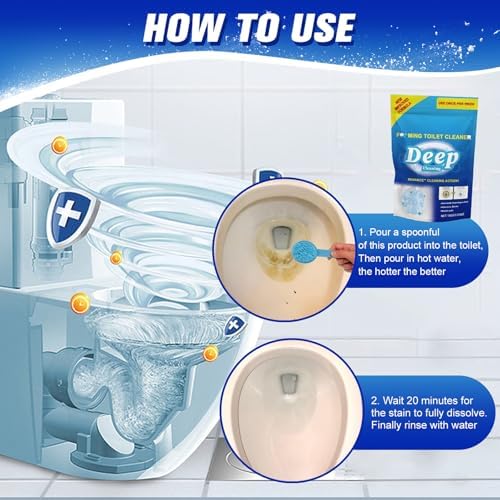 Iaolose 2PCS Toilet Cleaner with Deep Cleaning Powder