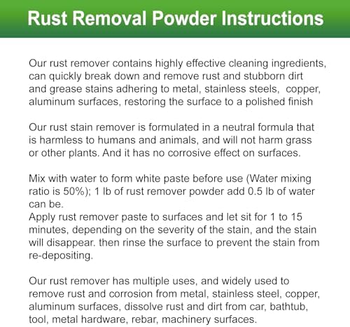 Eyaeyao Rust Remover Powder 16 Ounces Multi-Surface