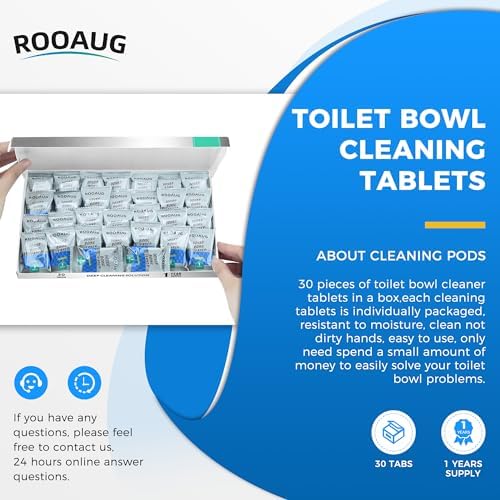 ROOAUG 30 Tabs Toilet Bowl Cleaner Tablets