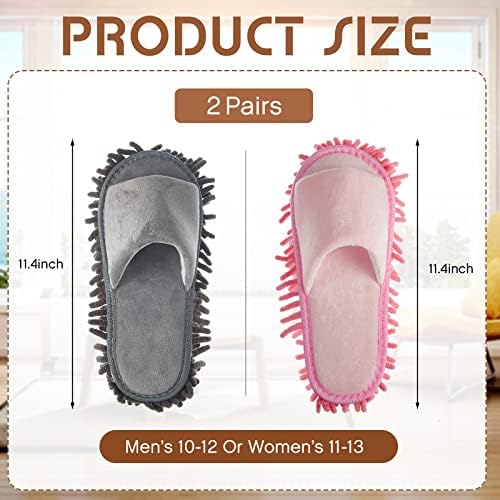 Jecery 2 Pairs Microfiber Mopping Slippers