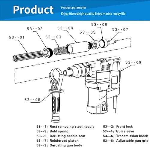 1400W High Power Electric Needle Scaler for Rust and Paint Removal