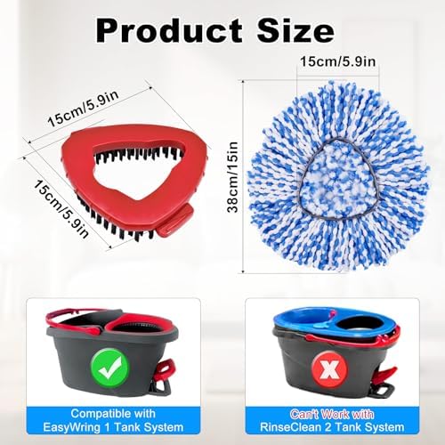 Hezane 2 Replacement Mop Heads for O-Cedar EasyWring