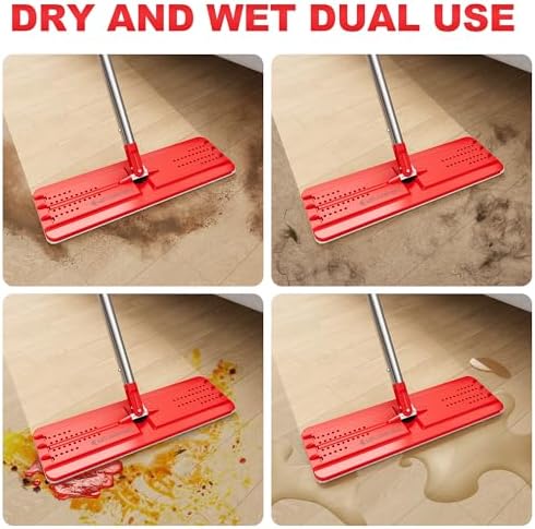BOSHENG 13-Inch Microfiber Mop Pads Reusable Washable Pack of 4