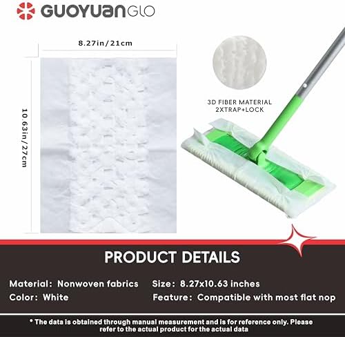 Heavy Duty Pet Dry Mop Cloth Refills 40 Count Multi-Surface
