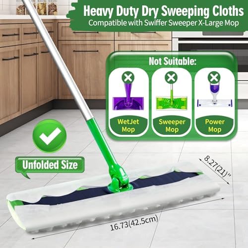 Senowi Heavy Duty Dry Cloths for Swiffer XL Mop 50 Count