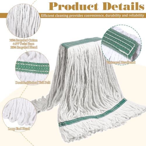 BOHUIZ 6 Pack Heavy Duty Mop Head Replacements 1