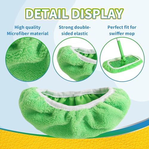 ZHAYAO 5 Pack Reusable Chenille Swiffer Mop Pads