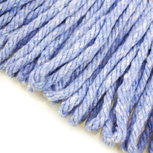 NIUBEE Heavy Duty Mop Head Replacement - 3 Pack Medium Blue Cotton Looped Ends