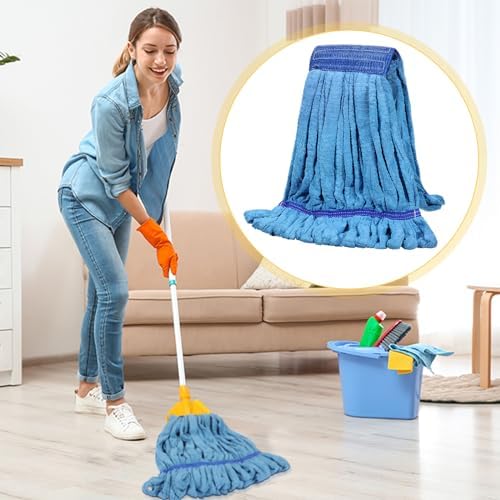 Lallisa 4 Pcs Medium Blue Microfiber Mop Heads Refill