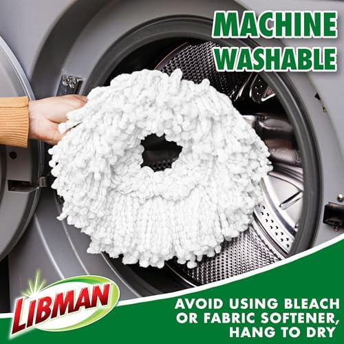 Libman Tornado Spin Mop Refills - Case of 4 Microfiber Green White