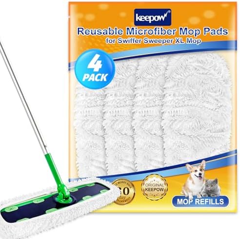 KEEPOW Reusable XL Mop Pads Refills 4 Pack
