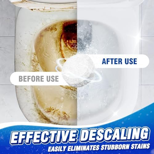 Vacplus Toilet Bowl Cleaners - 12 Pack Bleach Tablets Automatic Descaling and Deodorizing