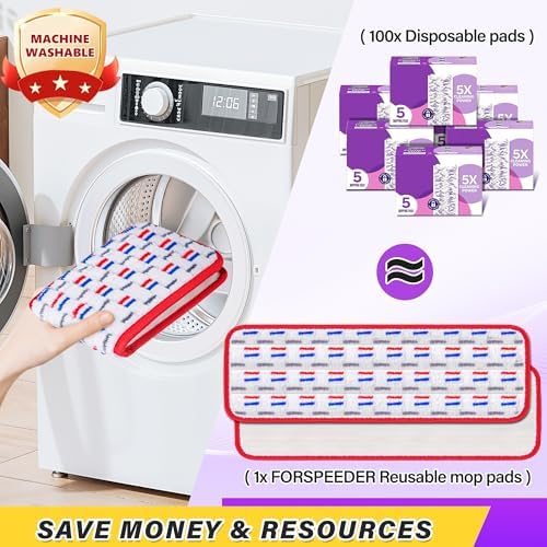 8 Pack Reusable Mop Pads for Swiffer PowerMop Spray Mops