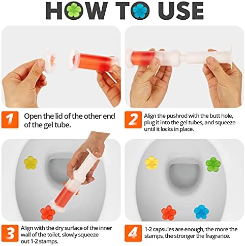 SINOKF Toilet Gel Stamp 4Pcs 36 Count Flower Fragrance Deodorizer