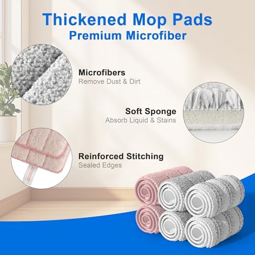 JOYMOOP Microfiber Mop Pads Replacement 6 Pack