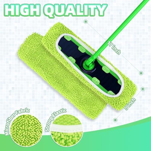 Nicemiya 4 Pack Reusable X-Large Mop Pads for Swiffer Sweeper XL