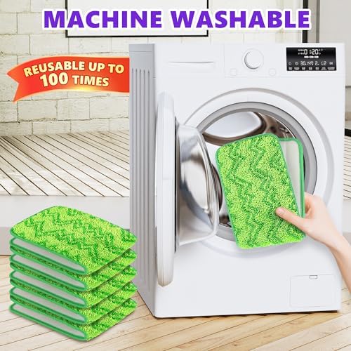 ENSPOWAY Reusable Mop Pads 6-Pack for Swiffer PowerMop