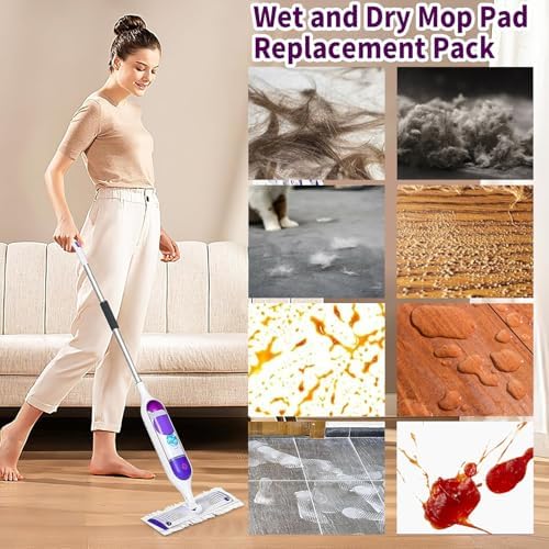 24 Pack Swiffer Power Mop Pads Refills - 14 Layer Microfiber Wet Dry Use