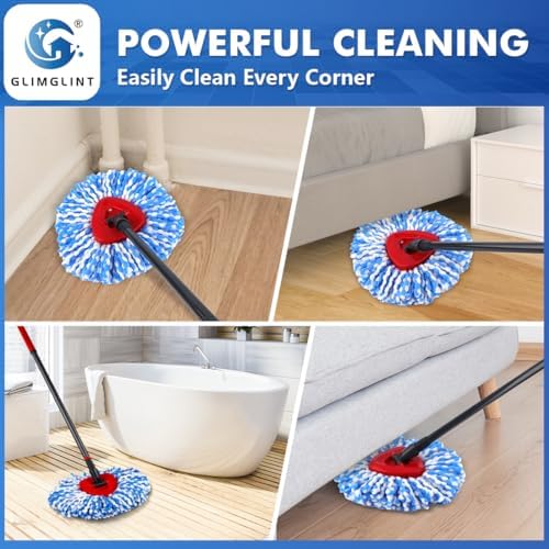GLIMGLINT Mop Replacement Heads 3 Pack for RinseClean 2 Tank System