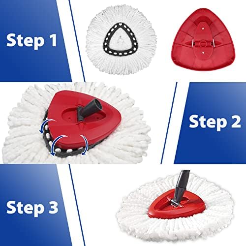 HiBaBy Spin Mop Head Replacement for OCedar Mop EasyWring 1-Tank System