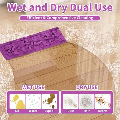 8 Pack Purple Microfiber Mop Refill Pads for Swiffer PowerMop