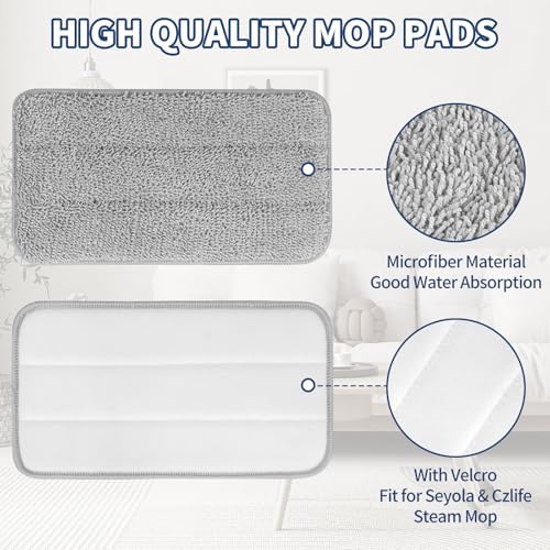 Yicotira Microfiber Steam Mop Pads - 4 Pack Reusable for Seyola FEPPO