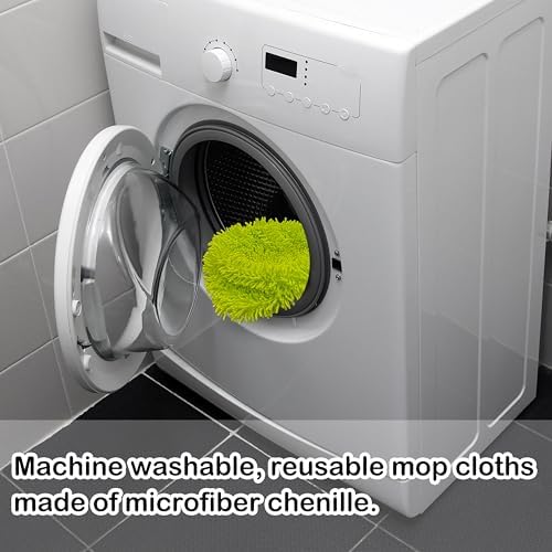 Rwotlls Reusable Microfiber Mop Pads 4 Pack Green