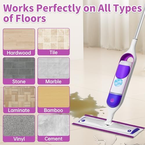 8 Pack Purple Microfiber Mop Refill Pads for Swiffer PowerMop