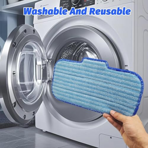 4 Pack Steam Mop Pads Replacement for Newbealer NC603C NC602N 1