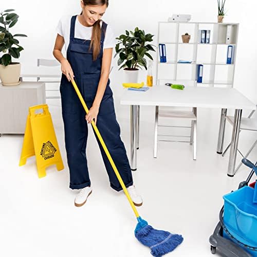 Nuogo 6 Pcs Heavy Duty Wet Mop Head Refills Blue Commercial