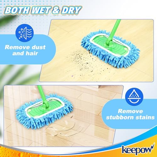 KEEPOW Reusable Microfiber Mop Pads 2 Pack 1