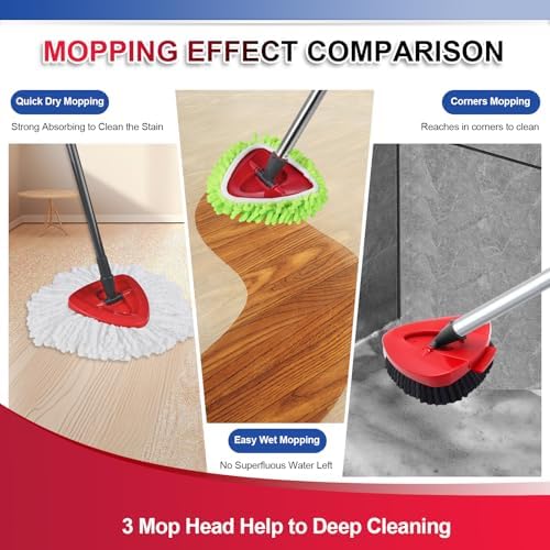 BywoBywo 3 Pack Reusable Microfiber Mop Pads for O-Cedar EasyWring