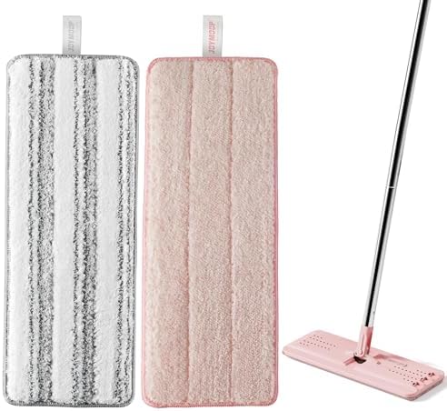 JOYMOOP Microfiber Mop Pads - Stripe Pink Pack of 2