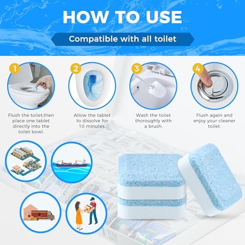 ROOAUG 30 Tabs Toilet Bowl Cleaner Tablets