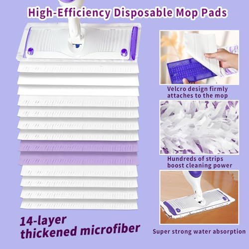 24 Pack Swiffer Power Mop Pads Refills - 14 Layer Microfiber Wet Dry Use