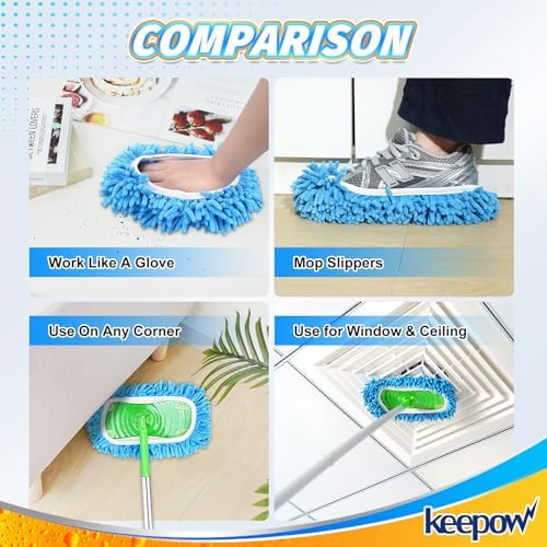 KEEPOW Reusable Microfiber Mop Pads 2 Pack 1