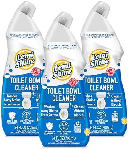 Lemi Shine Toilet Bowl Cleaner 24 oz 3 Pack Bleach-Free