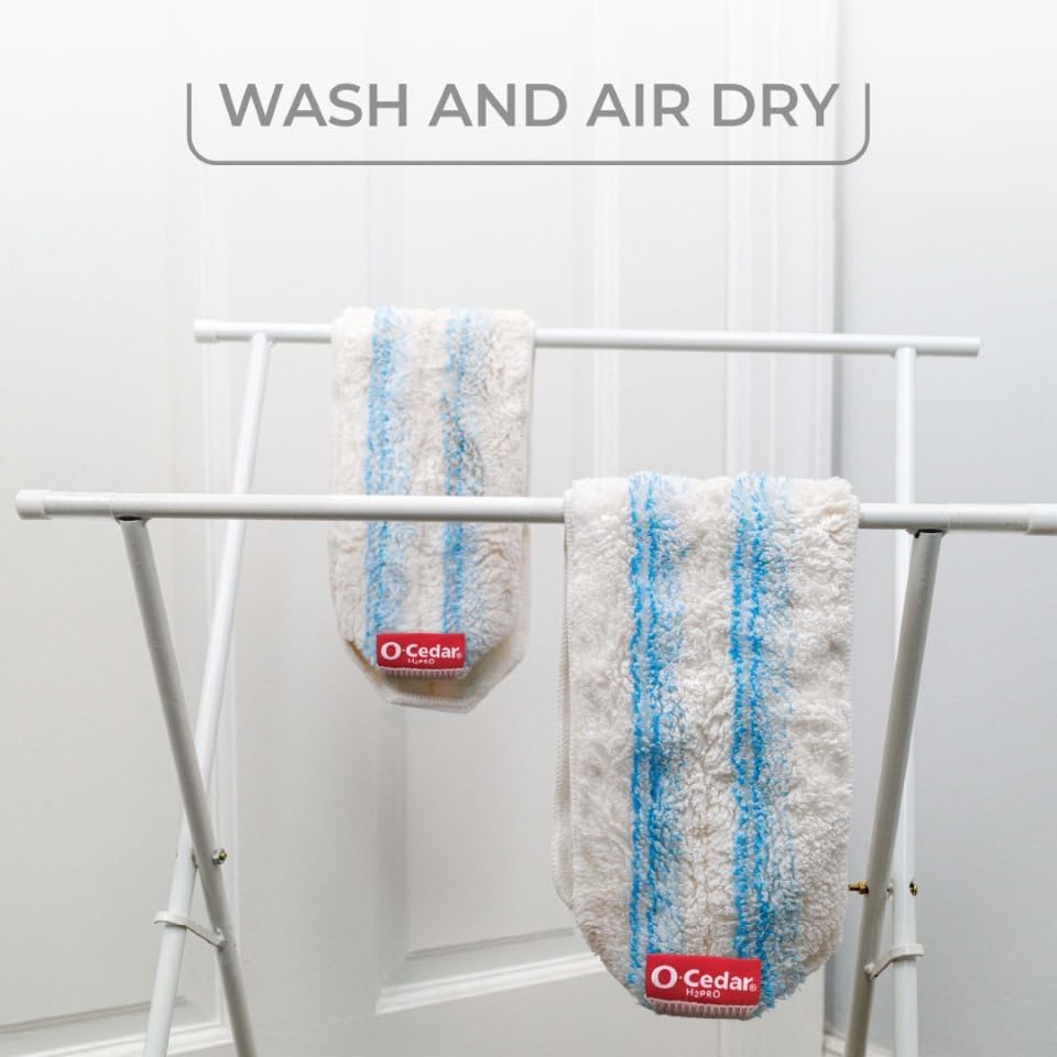 O-Cedar H2prO Mop Pads 6-Pack - Reusable Machine Washable