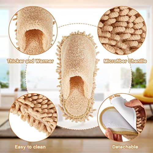 Jecery 2 Pair Microfiber Mopping Slippers