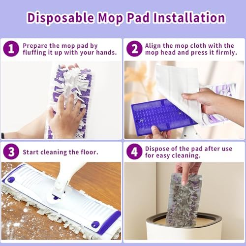 24 Pack Swiffer Power Mop Pads Refills - 14 Layer Microfiber Wet Dry Use
